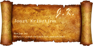 Joszt Krisztina névjegykártya